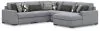 Benchcraft® 61305S7 Benchcraft® 61305S7 Bealton - 5-Piece Sectional With RAF Corner Chaise - Salt And Pepper
