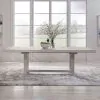 Liberty Furniture 142-DR-TRS Backroads - Trestle Table - Weathered White & Parchment