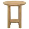 Coaster Fine Furniture 706297 Ottowa - Round Wood Side End Table With Shelf - Washed Oak