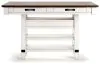 Ashley Furniture D546/32/324(4) Valebeck - 5 Pc. - Counter Table With Wine Rack, 4 Swivel Stools - White / Brown