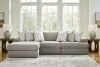 Ashley Furniture 58103S3 Avaliyah - 3-Piece Sectional With Laf Corner Chaise - Ash