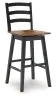 Ashley Furniture D634-230 Wildenauer - Tall Swivel Barstool (Set of 2) - Brown / Black