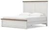 Ashley Furniture B4615B13 Ashley Furniture B4615B13 Savonport - King Panel Bed With Under Bed Storage Unit - White / Brown