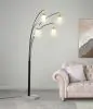 CoasterEssence 1771N Maisel - Hanging Crystal Arc Tree Floor Lamp - Black