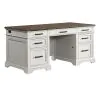 Intercon DK-HO-6630ED-RFO-C Drake - Executive Desk - Rustic White / French Oak