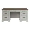 Intercon DK-HO-6630ED-RFO-C Drake - Executive Desk - Rustic White / French Oak