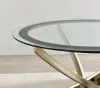 CoasterEveryday 707887 Brooke - Round Glass Top Side End Table Metal Base - Brass