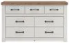 Benchcraft® B4615-31 Savonport - Seven Drawer Dresser - White / Brown