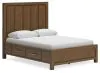 Ashley Furniture B974/31/36/57/54/50/97S Ashley Furniture B974/31/36/57/54/50/97S Cabalynn - 6 Pc. - Dresser, Mirror, Queen Panel Bed With Storage - Light Brown