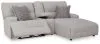 Ashley Furniture 93605S4 Acklen Place - 3-Piece Power Reclining Sectional Sofa With Raf Chaise - Pewter