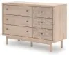 Ashley Furniture PCB1566-221 Arloster - Six Drawer Dresser - Tan
