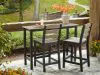 Ashley Furniture PCP221-113 Shoreline Beach - Outdoor Counter Table And 2 Barstools (Set of 3) - Black / Beige