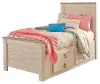 Ashley Furniture B267B21 Ashley Furniture B267B21 Willowton - Twin Panel Bed With 2 Storage Drawers - Whitewash