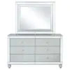 CoasterEssence 223213M Gunnison - 6-Drawer Dresser With Mirror - Silver Metallic