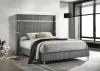 Coaster Fine Furniture 224991KE Lucia - Upholstered Eastern King Panel Bed - Gray