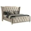 Coaster Fine Furniture 222661KE Lorient - Eastern King LED Upholstered Bed - Ivory And Camel