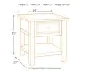 Ashley Furniture T637-3 Bolanburg - Rectangular End Table - White / Brown / Beige