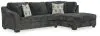 Ashley Furniture 35504S2 Ashley Furniture 35504S2 Biddeford - 2-Piece Sectional With Raf Corner Chaise - Ebony