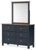 Ashley Furniture B414B1 Landocken - Dresser and Mirror - Brown / Blue