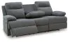 Ashley Furniture PC9140689 Ashley Furniture PC9140689 Side-Swipe - Reclining Sofa With Drop Down Table - Charcoal
