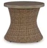 Ashley Furniture PCP790-706 Laguna Heights - Round End Table With Umbrella Option - Beige