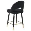 CoasterEssence 193569 Lindsey - Velvet Upholstered Counter Chair (Set of 2) - Black