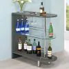 CoasterEssence 101073 Adolfo - Rectangular 2-Tier Home Bar Table - Gray High Gloss