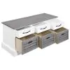 CoasterEssence 501196 Alma - 3-Drawer Storage Bench - White And Weathered Gray