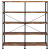 CoasterEveryday 801543 Analiese - 4-Shelf Double Bookshelf - Rustic Nutmeg