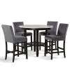 New Classic 41-400-GYRC4C New Classic 41-400-GYRC4C Celeste - Round Counter Table With 4 Chairs - Black / Gray