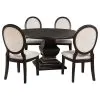 Coaster Fine Furniture 109230-S5 Twyla - 5 Piece Round Wood Dining Room Table Set - Dark Cocoa