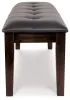 Ashley Furniture D596-00 Haddigan - Large UPH Dining Room Bench - Dark Brown