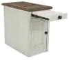 Ashley Furniture T637-7 Bolanburg - Chair Side End Table - Door - White / Brown / Beige
