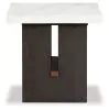 Ashley Furniture T779-3 Burkhaus - Rectangular End Table - White / Dark Brown