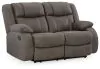Ashley Furniture 6880486 First Base - Reclining Loveseat - Gunmetal