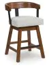 Ashley Furniture D594-224 Ralene - Upholstered Swivel Barstool (Set of 2) - Medium Brown