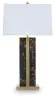 Ashley Furniture L428984 Neonish - Marble Table Lamp - Black / Gold Finish