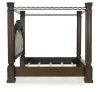 Ashley Furniture B947B11 Ashley Furniture B947B11 Maylee - California King Canopy Bed - Dark Brown