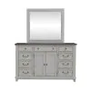 Liberty Furniture 237-BR-DM River Place - Dresser & Mirror - Riverstone White & Tobacco