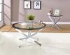 CoasterEssence 702588 Brooke - Round Glass Top Coffee Table Metal Base - Chrome