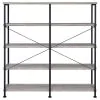 CoasterEveryday 801544 Analiese - 4-Shelf Double Bookshelf - Gray Driftwood