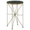 CoasterEssence 936061 Eliska - Round Green Marble Top Accent Side Table - Antique Gold