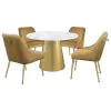 Coaster Fine Furniture 107600 Ambrose - Round Marble Top Dining Table - Brushed Gold