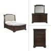 New Classic 00-493B-34C New Classic 00-493B-34C Lyndhurst - 5/0 Queen 4 Piece Bedroom Set (Bed, Dresser, Mirror, Chest) - Walnut