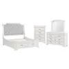 New Classic 00-493W-24C New Classic 00-493W-24C Lyndhurst - 6/0 Western King 4 Piece Bedroom Set (Bed, Dresser, Mirror, Chest) - White