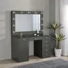 Coaster Fine Furniture 931145 Acena - 7-Drawer Vanity Set With Lighting - Gray High Gloss