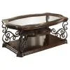 Coaster Fine Furniture 702448-S2 Laney - 2 Piece Glass Top Coffee And End Table Set - Dark Merlot