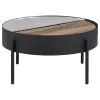 Coaster Fine Furniture 707898 Ozella - Round Coffee Table With Hidden Storage Sandy - Black