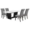 Coaster Fine Furniture 115511-S5G Sherry - 5 Piece Rectangular Marble Top Dining Table Set - Gray