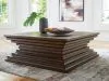 Ashley Furniture T821-8 Hannodream - Square Cocktail Table - Warm Brown